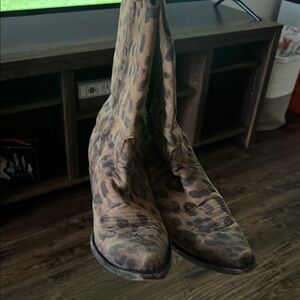 Leopard Print Heeled Boots